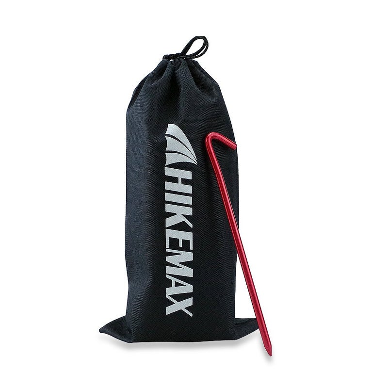 Hikemax 7075 Aluminum Tent Stakes 10 Pack - Ultralight 7 Inch Hook Tent Pegs with Carrying Pouch - Made for Camping Trip, Hiking and Gardening Red - Image 4